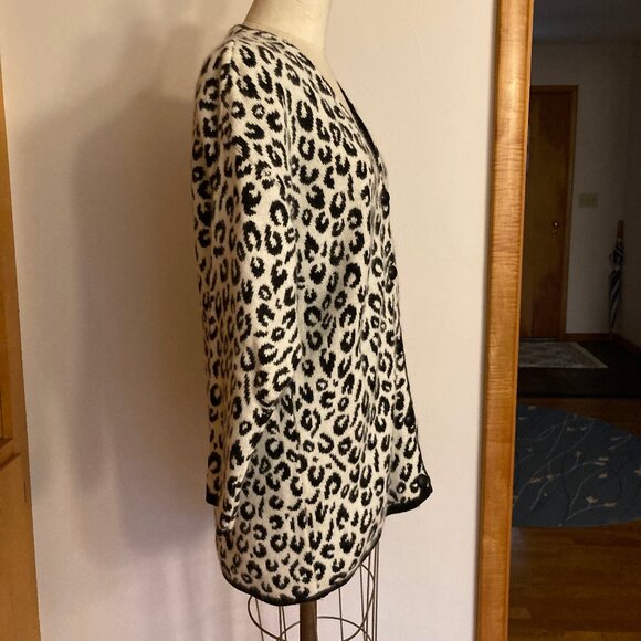 Maglia Donna Angora Leopard Print Cardigan - Picture 8 of 9